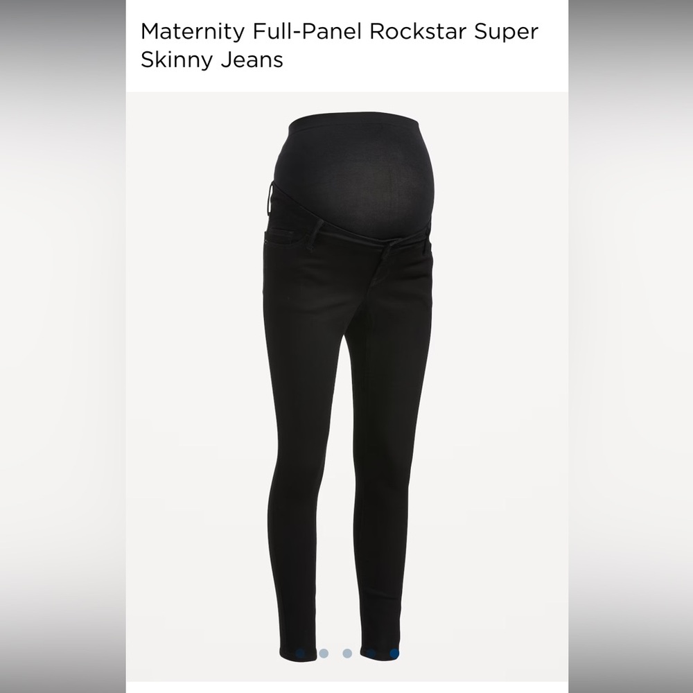OLD NAVY Maternity Rockstar Super Skinny Full Panel BLACK JEANS